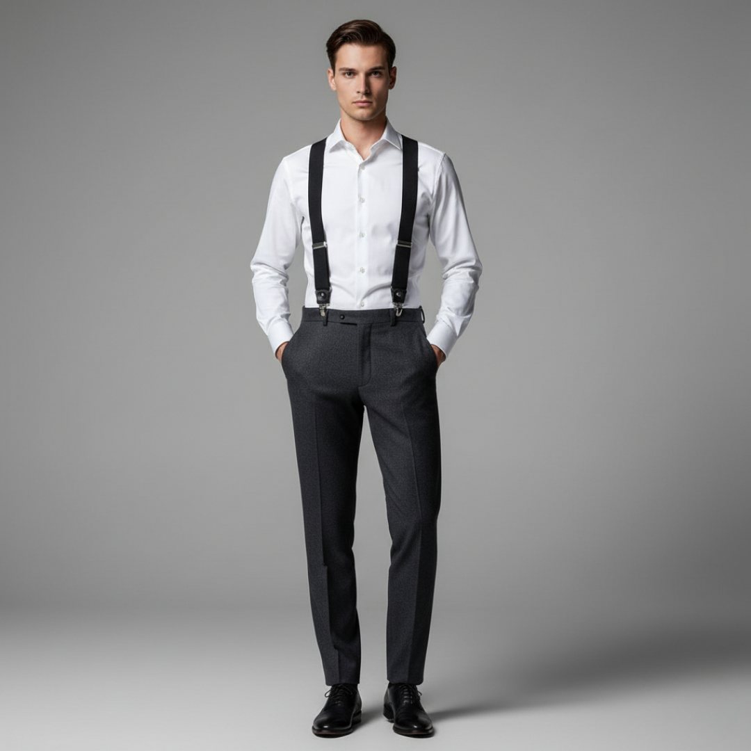 Ferlant Noir Premium Erkek Pantolon Askı