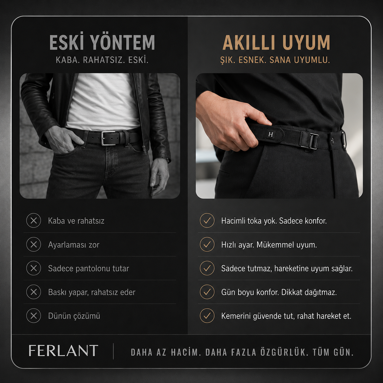 Ferlant H-Fit Tokasız Kemer